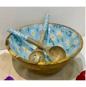 New Arrival Looking Stylish <b>Popcorn</b> Serving <b>Bowls</b> Enamel Finishing Kitchen <b>Bowl</b> Dinner Table Mango Wooden <b>Bowl</b> - Product Image 5
