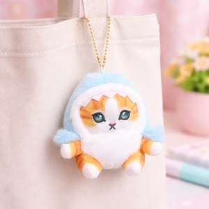 Porte-clés en peluche Requin Chaton 10cm en coton avec rembourrage en coton PP, doux et mignon, pour les 5-7 ans, idéal pour les cadeaux - Product Image 2