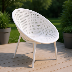 RAVELLO Fauteuil en polypropylène blanc PP 850 pour mobilier de patio, pour Amicasa et espaces extérieurs - Product Image 3