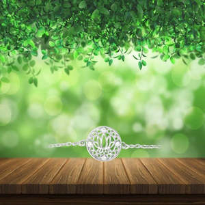 สร้อยข้อมือเงินแท้ 925 ประดับดอกบัว Arihant Gems & Jewels สำหรับพี่ชาย/บรา/บรายา/พี่ชาย - Product Image 3
