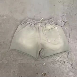 Pantalones Cortos Deportivos Personalizados para Hombre, Estilo Urbano, Estampados, Lavados con Ácido, Felpa Francesa, 100% Algodón, Desgastados y Rotos - Product Image 2