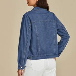 Vestes en jean pour femmes à la mode de rue au prix de gros Vestes en jean pour femmes à col rabattu à vendre en ligne - Product Image 2