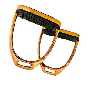 Nouvelle arrivée compétition saut à cheval étriers aluminium léger poignée de sécurité équestre usine OEM approvisionnement - Product Image 1