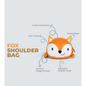 Bolso de Hombro Infantil con Diseño de Zorro, Ligero e Impermeable, Diseño 3D de Peluche, Bolso Chic Tykle - Product Image 3
