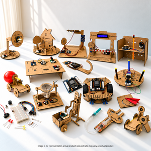 Kit de robotique STEM en bois Robomation, ensemble de prototypes, expérience électronique, jouet d'assemblage DIY, jeu d'apprentissage pour enfants - Product Image 1