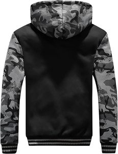 Sudadera con capucha para hombre, forro polar grueso con cremallera y logotipo personalizado, de alta calidad, para invierno, venta al por mayor - Product Image 2