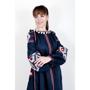 Dernière robe brodée ukrainienne jolie exclusive dame manches longues tenue officielle robe ukrainienne été robes décontractées naturel - Product Image 2