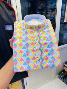 Vêtements traditionnels indiens pakistanais pour hommes Tissu en coton lourd de qualité supérieure Imprimé feuille multicolore Imprimé dessiné à la main Mariages - Product Image 4