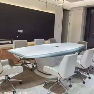 Mesa de Conferencia Moderna para Oficina, Panel de Madera Melamina E1, Patas de Aluminio, Marca ML, Garantía de 3 Años, Venta al por Mayor para Hoteles, Escuelas, Hospitales - Product Image 1