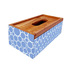 Belle boîte de support de papier de soie MDF en bois imprimée en or avec finition brillante pour la maison ou le bureau - Product Image 1