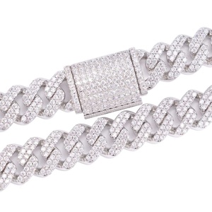 Cadena Cubana de Oro Sólido de 14K de 13MM con Diamantes, Joyería de Diamantes Premium - Product Image 6