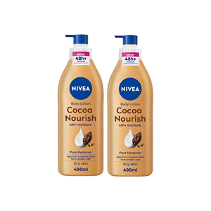 Lait corporel au toucher velours, hydratant crémeux pour peaux sèches, lait corporel au beurre de cacao Nivea, soulagement de la peau et douceur durable - Product Image 4