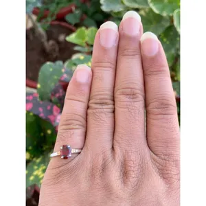 Natural <b>Garnet</b> <b>Ring</b> 925 Sterling <b>Silver</b> Handmade Gemstone <b>Ring</b> for Women Wholesale Jewelry Supplier - Product Image 4