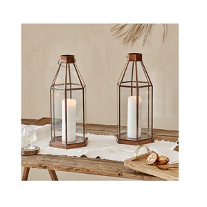 Lanterne bougeoir à LED en métal décoratif doré vintage pour les fêtes et les mariages à l'intérieur et à l'extérieur - Product Image 5