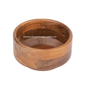 Bol à salade élégant vaisselle pour la maison hôtel Restaurant bol rond de service de nourriture matériau bois cuisine bols à savon en bois faits à la main - Product Image 4