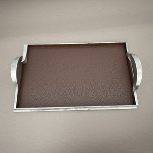 Bandeja de cuero contemporánea con estructura duradera y acabado Premium elaborado para versatilidad decorativa y soluciones funcionales - Product Image 5