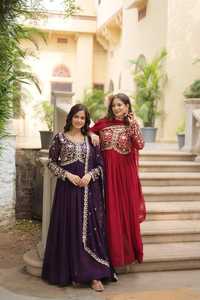 ชุดดีไซน์เนอร์เอเวอร์กรีนชุดบานปลอมและดูพัตต้าประดับเลื่อมลายปักทำงานผู้หญิงแฟชั่นล่าสุด - Product Image 6