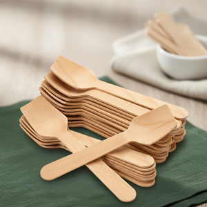Cuillères en bois de 95 mm pour desserts et yaourts glacés, mini-cuillères en bois de bouleau de qualité alimentaire pour la restauration et les fêtes - Product Image 6