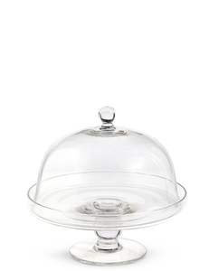 Round <b>Glass</b> <b>Cake</b> Stand With <b>Dome</b> For Everyday <b>Cake</b> Serving Enhancing Dessert Presentation At Home - Product Image 1