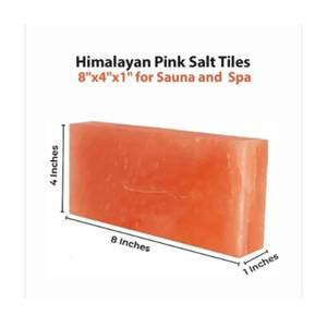 Brique de sel de l'Himalaya 100% naturelle, coupée et polie sur tous les côtés, 4 x 8 x 1 pouces, bloc de sel pour sauna, salle de massage, construction de panneaux muraux - Product Image 2