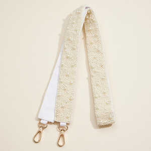 Correa de bolso bordada a mano con cuentas de semillas de moda con opciones de Color personalizado Correa de cuentas elegante para monedero con cuentas de semillas florales - Product Image 4