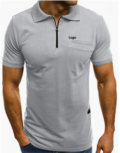 Polo à manches courtes pour hommes, fermeture éclair, décontracté, coupe Slim, Polo de Golf, Tops décontractés, col en V, été - Product Image 6