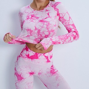 ชุดกีฬาฟิตเนสและโยคะของผู้หญิงชุดเสื้อแขนยาวและกางเกงขายาวสไตล์สวยงามออกแบบได้ตามต้องการ - Product Image 4