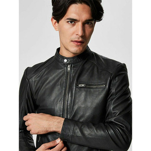 Wholesale Unisex Regular Sleeve <b>Genuine</b> Leather Vintage Jacket Camouflage Pattern Stand Windproof Waterproof Outerwear Plus Size - Product Image 1