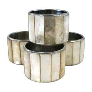 Servilletero con incrustaciones de madreperla, mesa de comedor, decoración con fregona dorada, servilleteros, fregona, servilletero de latón - Product Image 3