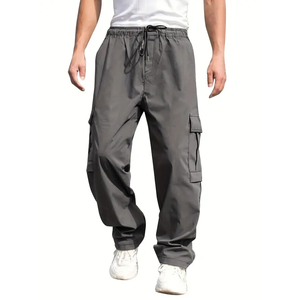 Pantalons de jogging décontractés rétro légers et respirants pour hommes, en molleton français vintage, coupe droite et ample, personnalisables - Product Image 6