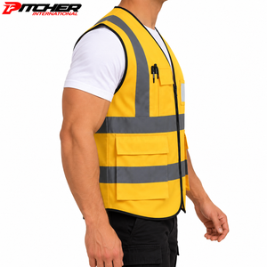 Chaleco de seguridad de malla personalizado con la marca de la empresa para programas de adquisición de uniformes de construcción - Product Image 2