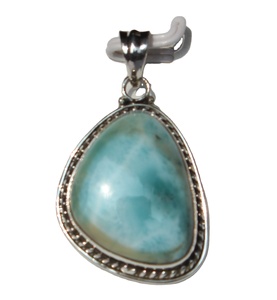 สร้อยคอแฟนซี Larimar เงินสเตอร์ลิง925แบบหนามเตย,สร้อยคอจี้สำหรับทุกเพศ Naturales คริสตัลบำบัด - Product Image 6