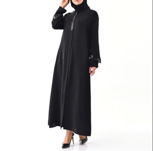 Abaya ample avec ceinture, tenue musulmane de luxe, robe abaya de haute qualité, design de créateur, vente en gros, exportateur pakistanais, robe pas chère - Product Image 5