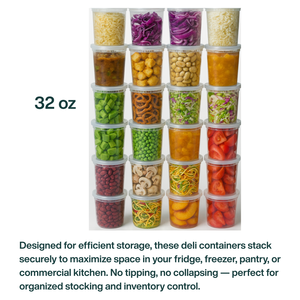 ProTakeOut [32 Oz] Contenedores de PP Resistentes para Deli con Tapas, 240 Sets (24/20), Aptos para Microondas y Congelador, Resistentes a la Temperatura, Duraderos - Product Image 4