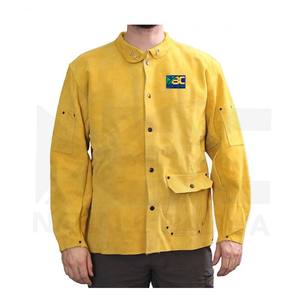 Veste de soudage en cuir de vache fendue marron personnalisée pour hommes vêtements de sécurité pour équipement de protection de soudeur - Product Image 1