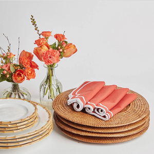 Tendance 2026 : Assiettes de présentation en rotin, sets de table bohèmes en rotin, sets de table et assiettes de présentation en osier, vente chaude OEM, directement de l'usine du Vietnam - Product Image 5