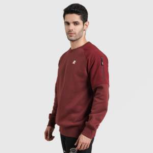 Sudadera Bordada con Dígitos Color Granate, 100% Algodón French Terry, Talla XL, para Gimnasio y Entrenamiento - Product Image 3