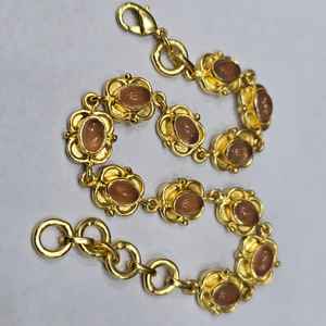 Pulsera de diseñador de moda de Plata de Ley 925, chapado en oro de excelente calidad con piedras preciosas de cornalina, brazalete de moda hecho a mano - Product Image 2