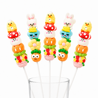 Bonbons Gélifiés Halal TikTok en Forme de Coccinelle et Lion, Sucettes Fruitées Personnalisées, Fabricant en Gros, Emballage Cartoon
