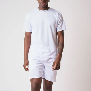 Meilleure qualité en gros hommes été Gym Fitness porter couleur personnalisée col rond deux pièces ensembles coupe régulière respirant vêtements d'été - Product Image 6
