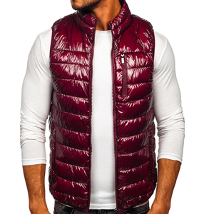 Gilet matelassé sans manches brillant pour l'hiver 2025, logo personnalisé, imperméable, brillant, gilet matelassé pour homme à prix raisonnable - Product Image 1