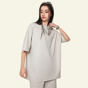 เสื้อยืดแขนสั้นพิมพ์ลายสกรีนผ้าฝ้ายแท้ขนาดใหญ่โอเวอร์ไซส์ - Product Image 4