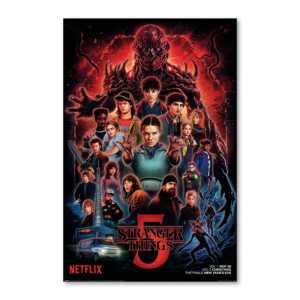 Ensemble de 5 affiches murales de style moderne Stranger Things Saison 5, comprenant 5 affiches des 5 saisons - Product Image 4