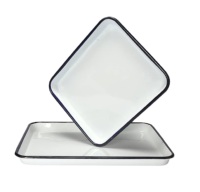 PLATEAU DE SERVICE EN ÉMAIL ASSIETTES PLATS DESIGN DÉCORATIF VAISSELLE PLAT DE RIZ DE HAUTE QUALITÉ POUR RESTAURANTS ET HÔTELS