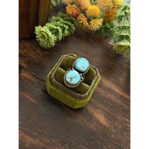 Darrin Livingston Boho <b>Statement</b> <b>Ring</b> Golden Hills Turquoise Bezel Setting in Sterling <b>Silver</b> for Everyday Wear Size 8.5 - Product Image 3