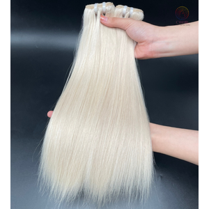 Extensiones de trama de cabello humano Remy vietnamita Color claro Hueso corto Cabello liso Larga vida útil DD Gran stock Longitud corta - Product Image 5