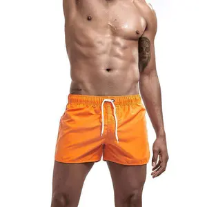 Orange Sportswear Custom Logo Fashion Beach Athletic Sports Running Breathable Gym Training Polyester Nylon Men Swim Shorts