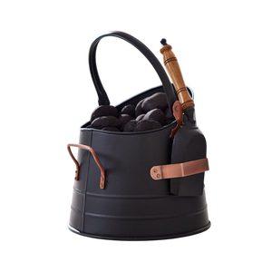 Red Coated Metal <b>Scuttle</b> <b>Coal</b> Bucket with Handle High Quality Ash <b>Coal</b> Bucket for Home and Garden Fireside Use - Product Image 5