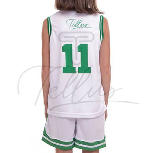 Design Your Own Plus Size Printed <b>Kids</b> <b>Basketball</b> Uniform Set Polyester/Cotton Latest Style High Quality - Product Image 2