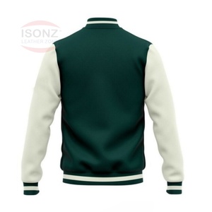 Chaqueta de lana de alta calidad para hombre, chaqueta Bomber de manga de cuero para Otoño e Invierno - Product Image 3